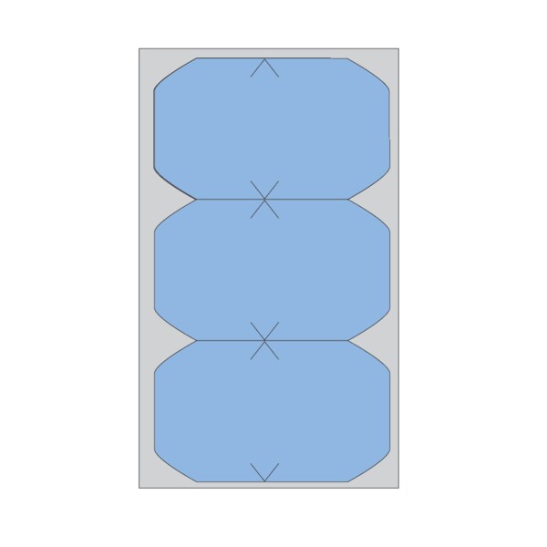 Patient Charge Table-Top - Piggyback 15/16" x 1-9/16" Blue